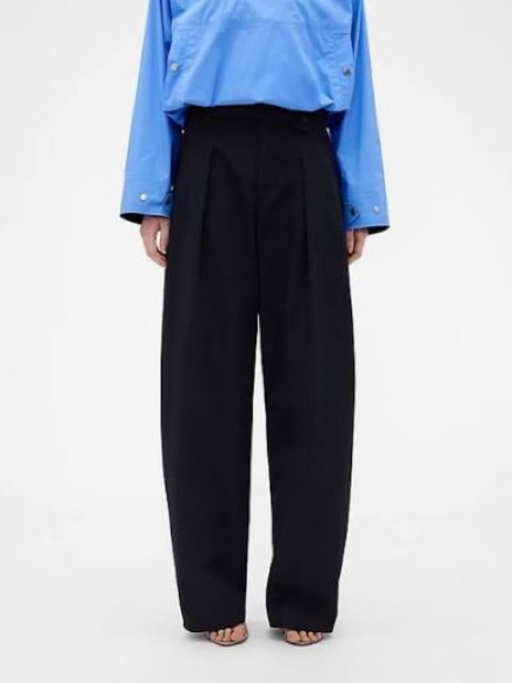 GAP x Victoria Beckham Navy High-Rise Wide-Leg Trousers